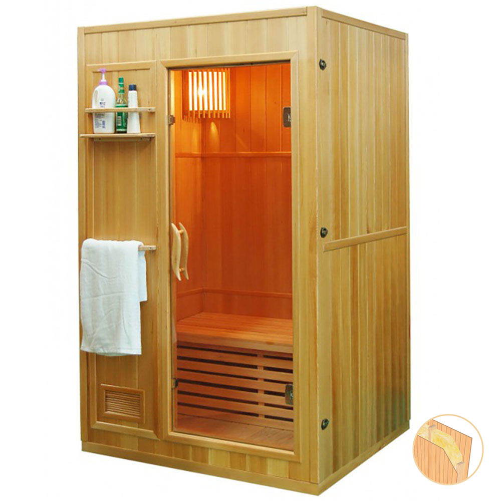 Compact 2 Person Dry Sauna With HARVIA Oven LED Lighting TIM DAM Compact 2 Person Dry Sauna With HARVIA Oven LED Lighting TIM DAM