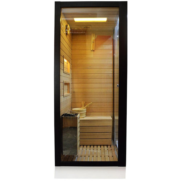 TRIO sauna shower combination right-side configuration. 