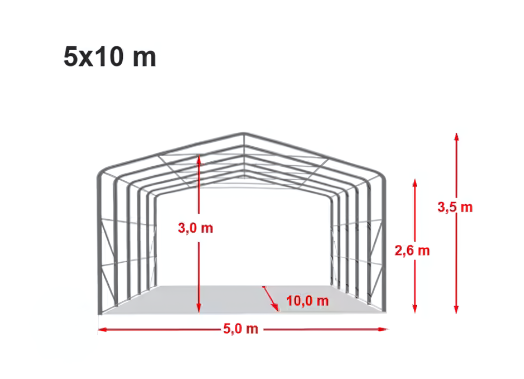 5x10 m "Wikinger" Storage tent hall 850 PVC