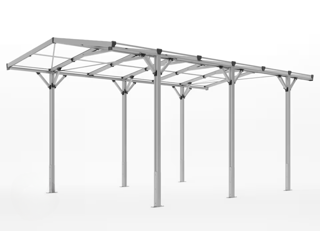 Premium-Carport, 2.85x5.05m, Aluminium eloxiert