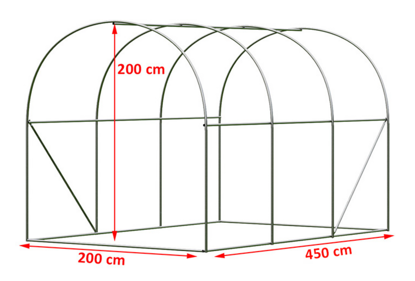 FOIL TUNNEL Garden Greenhouse -9m2 |2x4,5m | Green