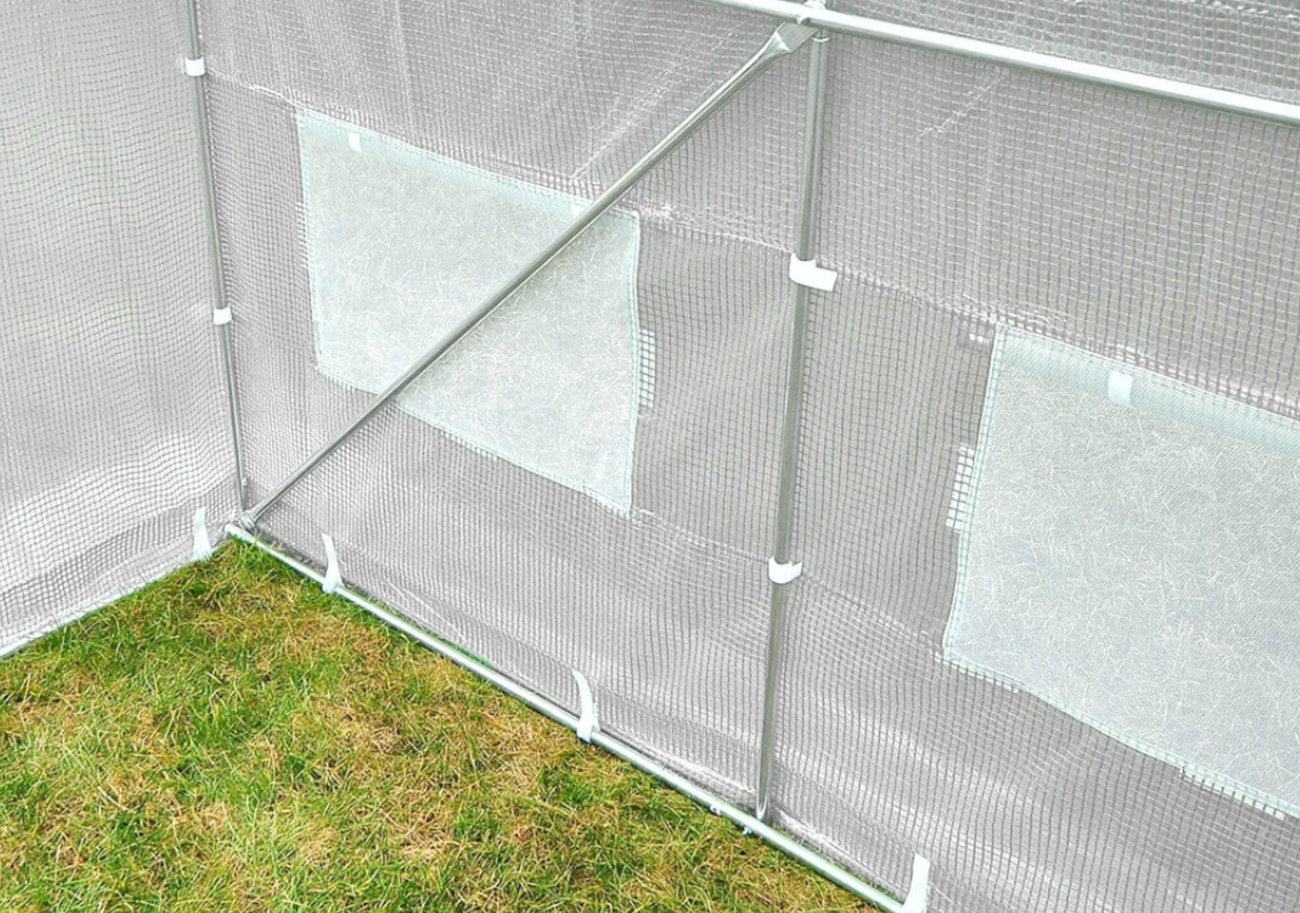 SPECIAL MESH FILM for Garden Greenhouse - 3x6 x2m | 18m2 |Door on Both Sides | White