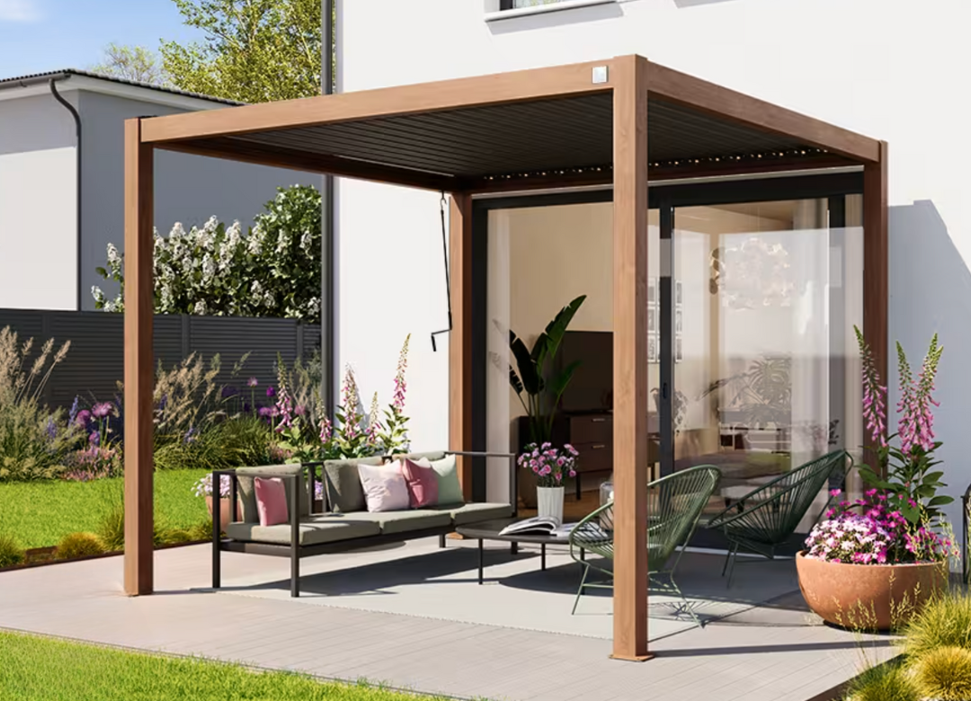 Elite 3x4m Aluminium Woodlook Pergola