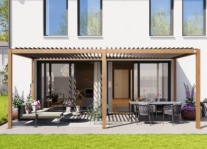 Elite pergola s izgledom drva dimenzija 3x6m