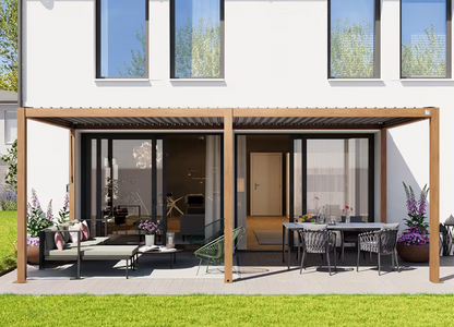 Elite pergola s izgledom drva dimenzija 3x6m