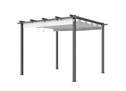 Classic. 3x3m Pergola in Anthracite with Stone-Colored Sun Sail