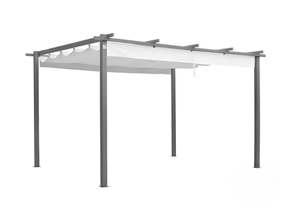 Classic. 3x4m Pergola in Anthracite with Stone-Colored Sun Sail