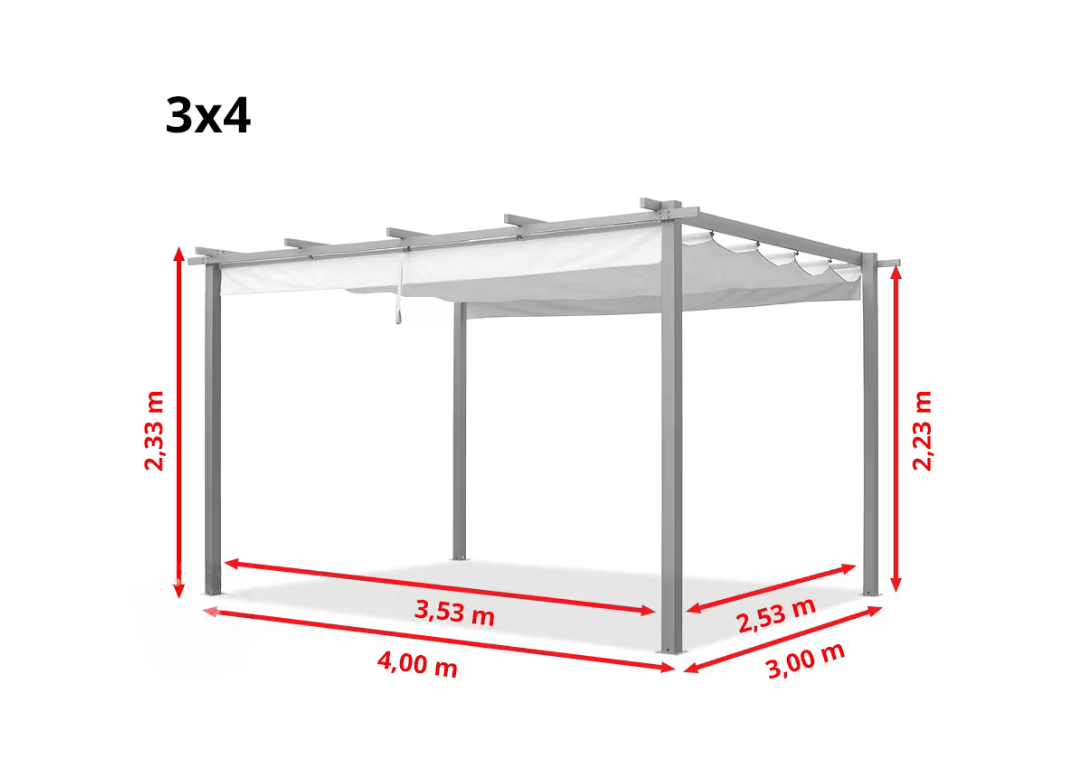 Classic. 3x4m Pergola in Anthrazit