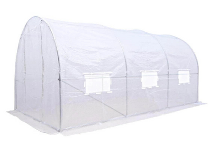 Garden Greenhouse -  3x4.5 x2m | 13.5m2 |Door on Both Sides | White.