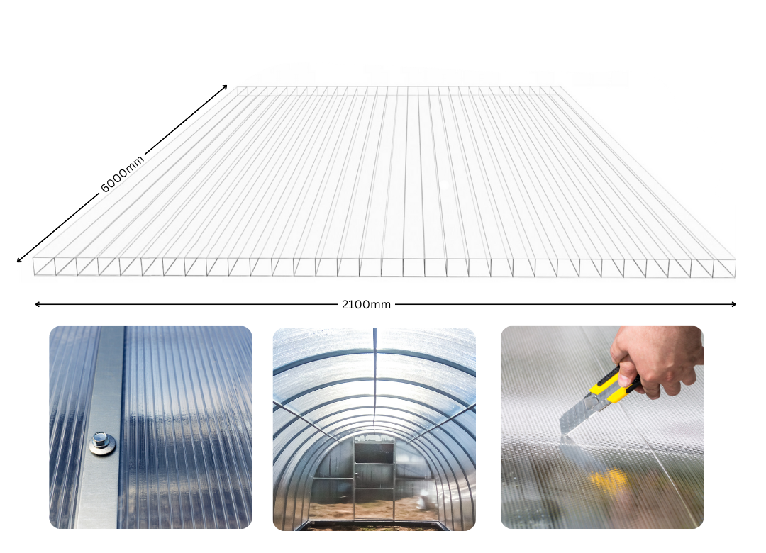 Polycarbonate Sheet - 6MM with UV Protection/ 2100 x 6000mm