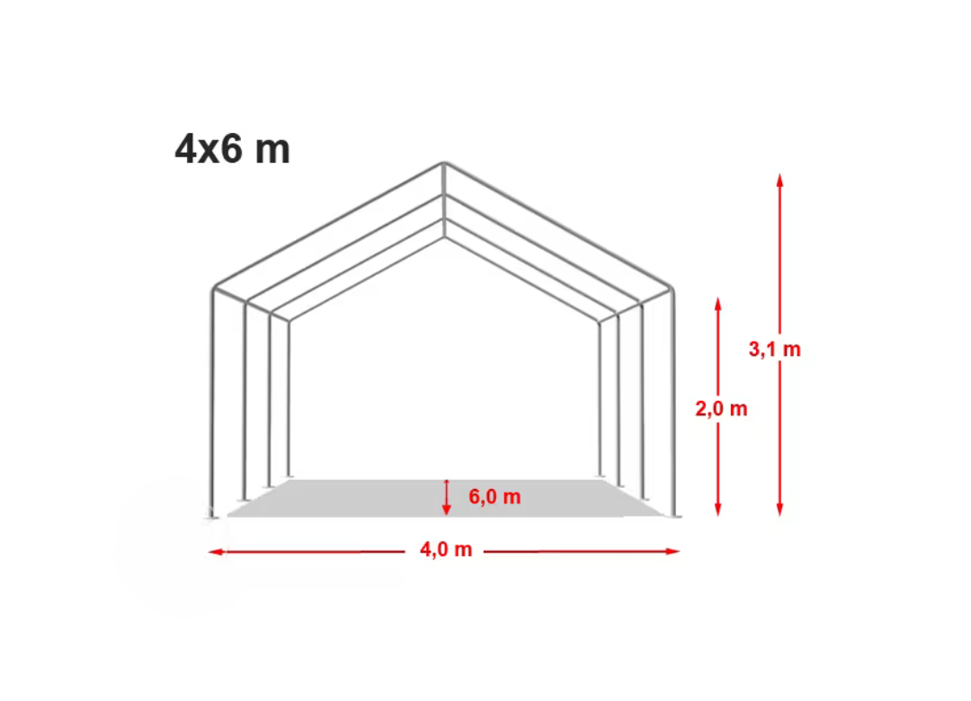 Šator za pohranu 4x6 m - 700 PVC