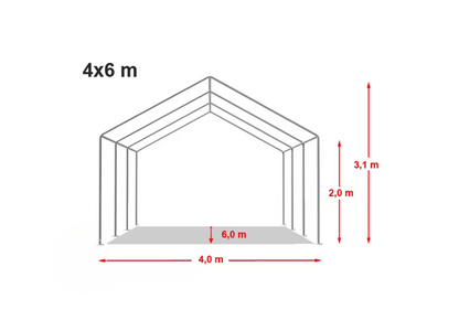 4x6 m Storage Tent  700 PVC