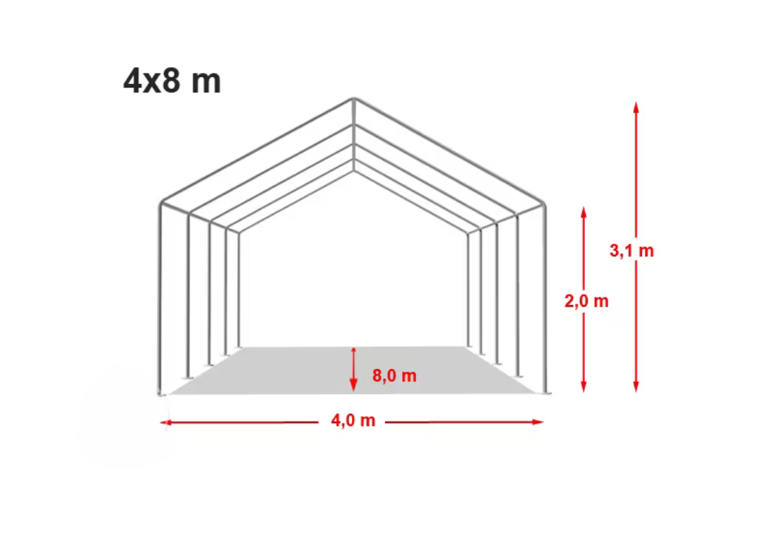 4x8 m Storage Tent  700 PVC