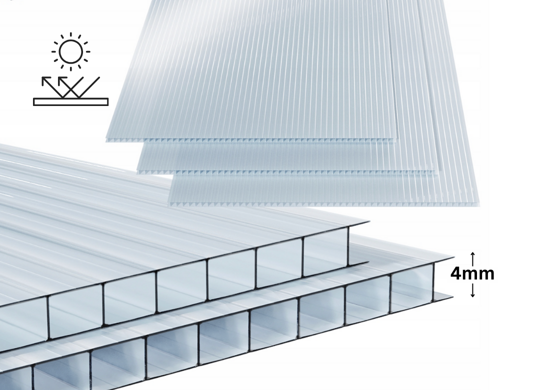 Polycarbonate Sheet - 4MM with UV Protection/ 2100 x 6000mm