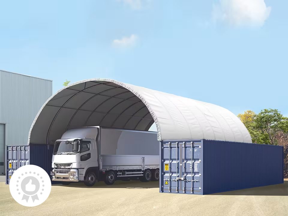 10x12m Container Roof Cover, PRIMEtex Tarp, Durable & Fireproof – TIM-DAM