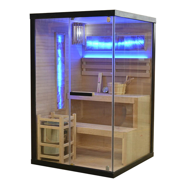 Črna Suha Sauna s Pečjo 120x120x190cm 3.5 kW