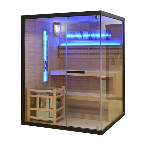 Črna Suha Sauna s Pečjo 150x140x190cm 6kW