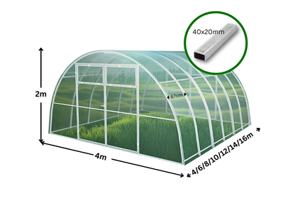 Gewächshaus PPROFI PLUS | Breite 4 m | Polycarbonat