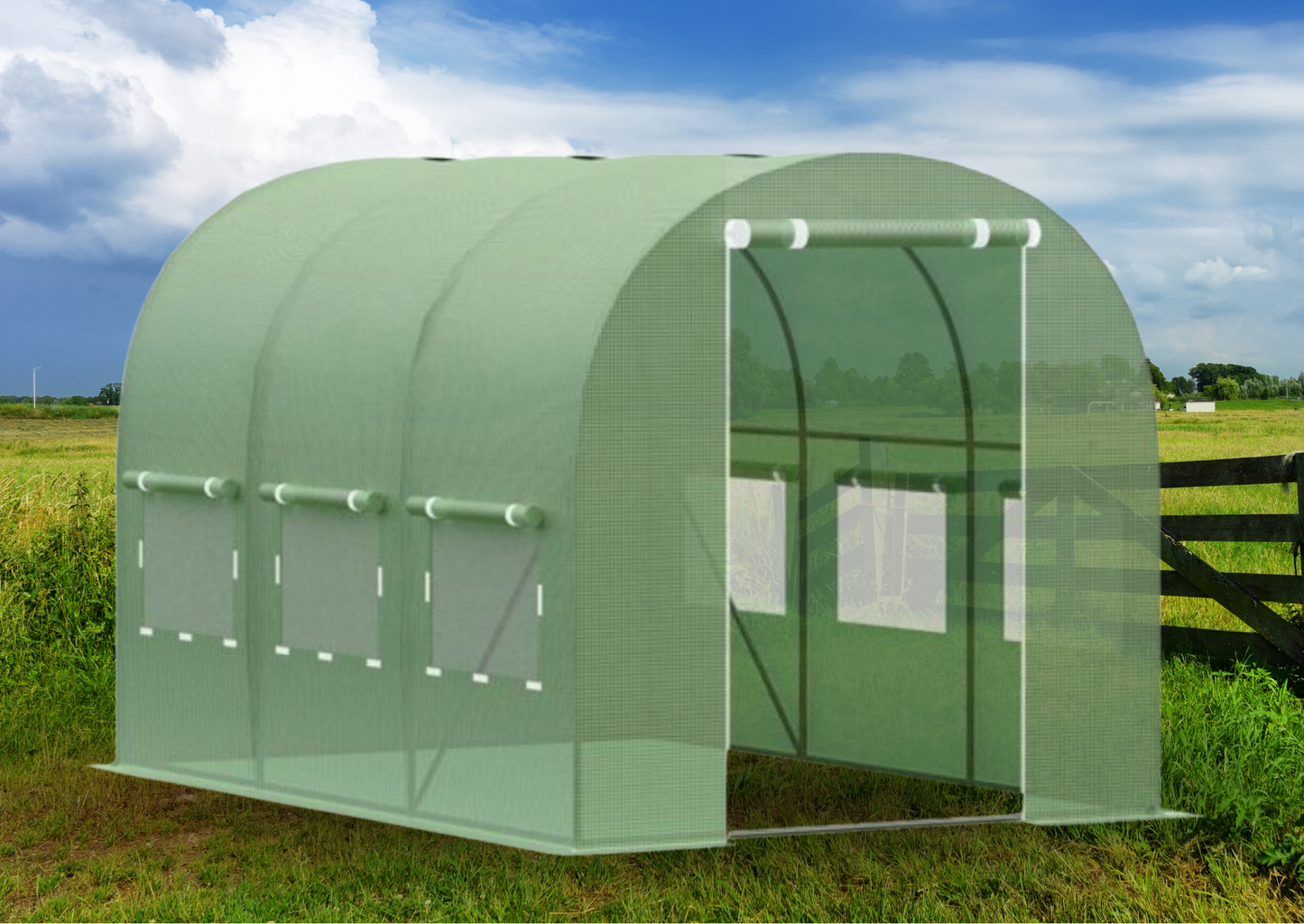 FOIL TUNNEL Garden Greenhouse - 6 m² | 2 x 3m | Green