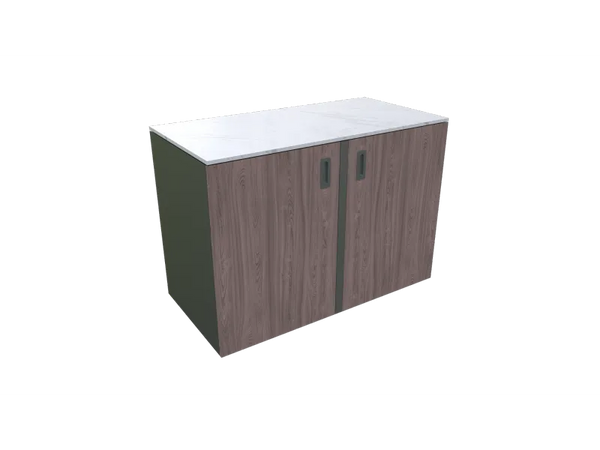 Eck- oder freistehendes Holzdekor, 1268 x 634 mm, Höhe 920 mm