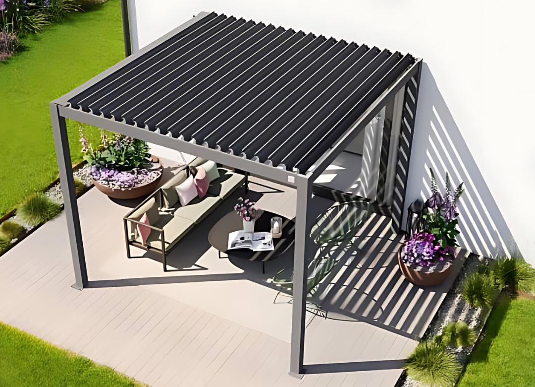 Elite Anthrazit 3x3m Verstellbare Pergola - Moderne Eleganz & ganzjährige Beständigkeit