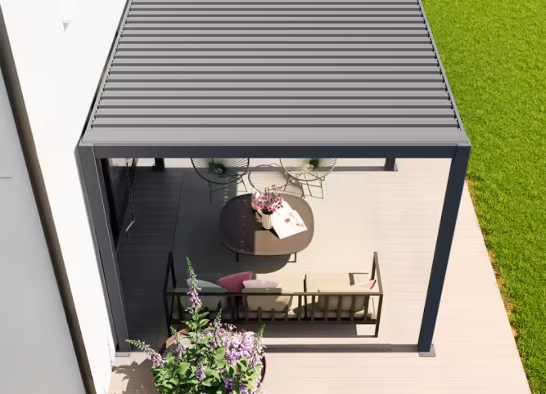 Elite Anthrazit 3x3m Verstellbare Pergola - Moderne Eleganz & ganzjährige Beständigkeit