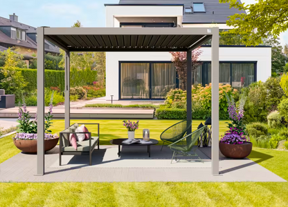 Elite Anthrazit 3x3m Verstellbare Pergola - Moderne Eleganz & ganzjährige Beständigkeit