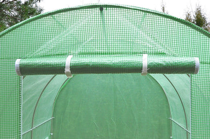 Garden Greenhouse - 3x8 x2m | 24m2 |Door on Both Sides | Green